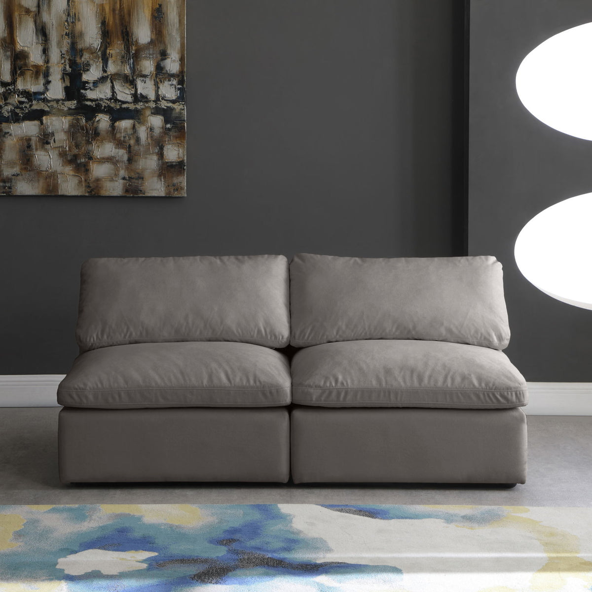 Plush - Modular Armless 2 Seat Sofa