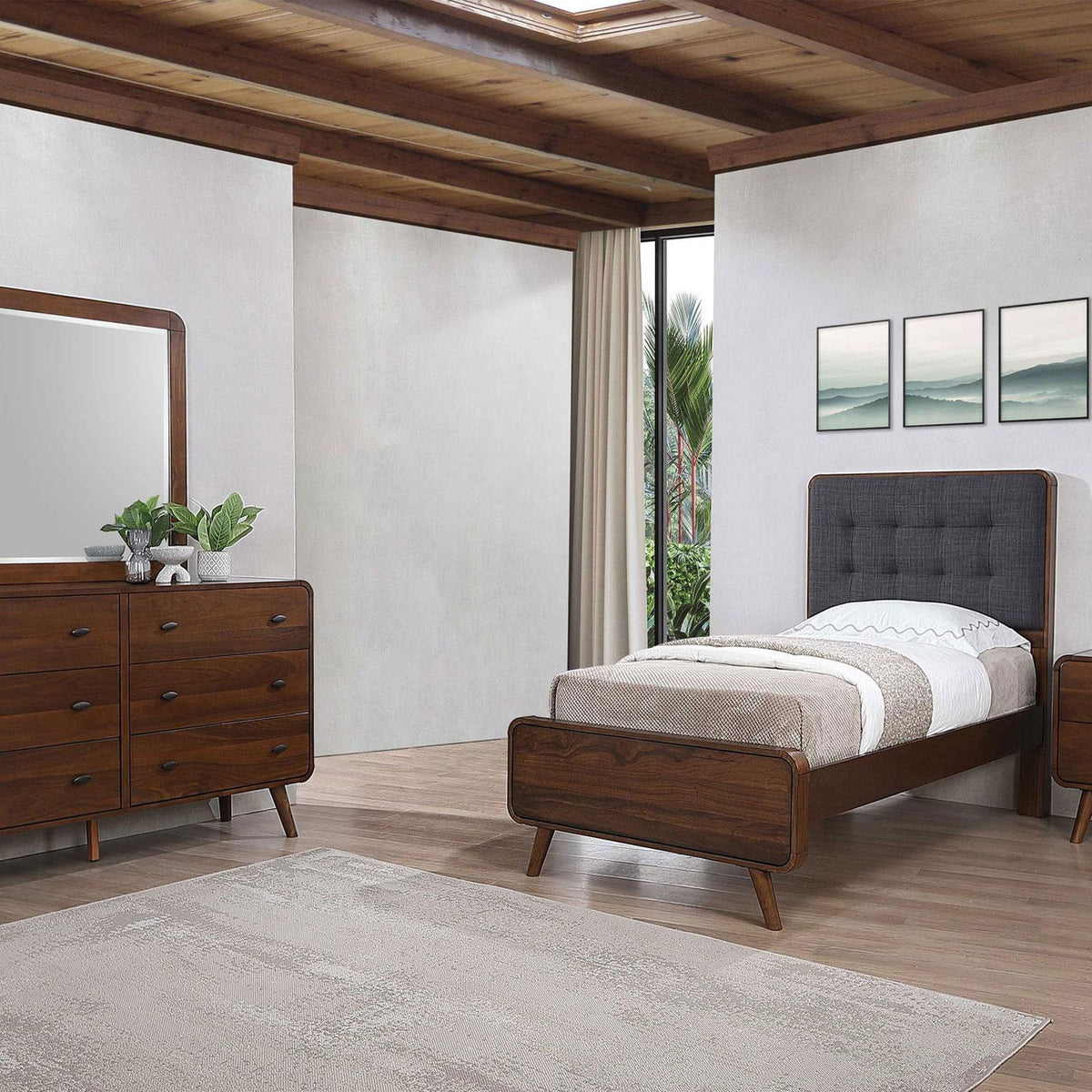 Robyn 4-piece Twin Bedroom Set Dark Walnut