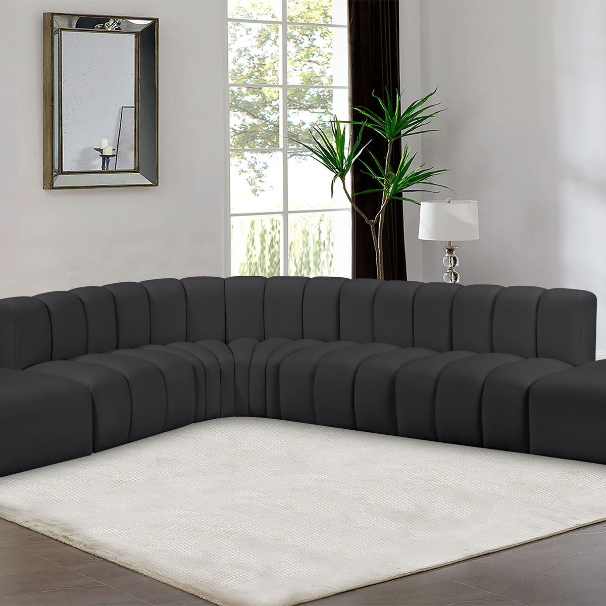 Arc - Faux Leather 7 Piece Corner Modular Sofa