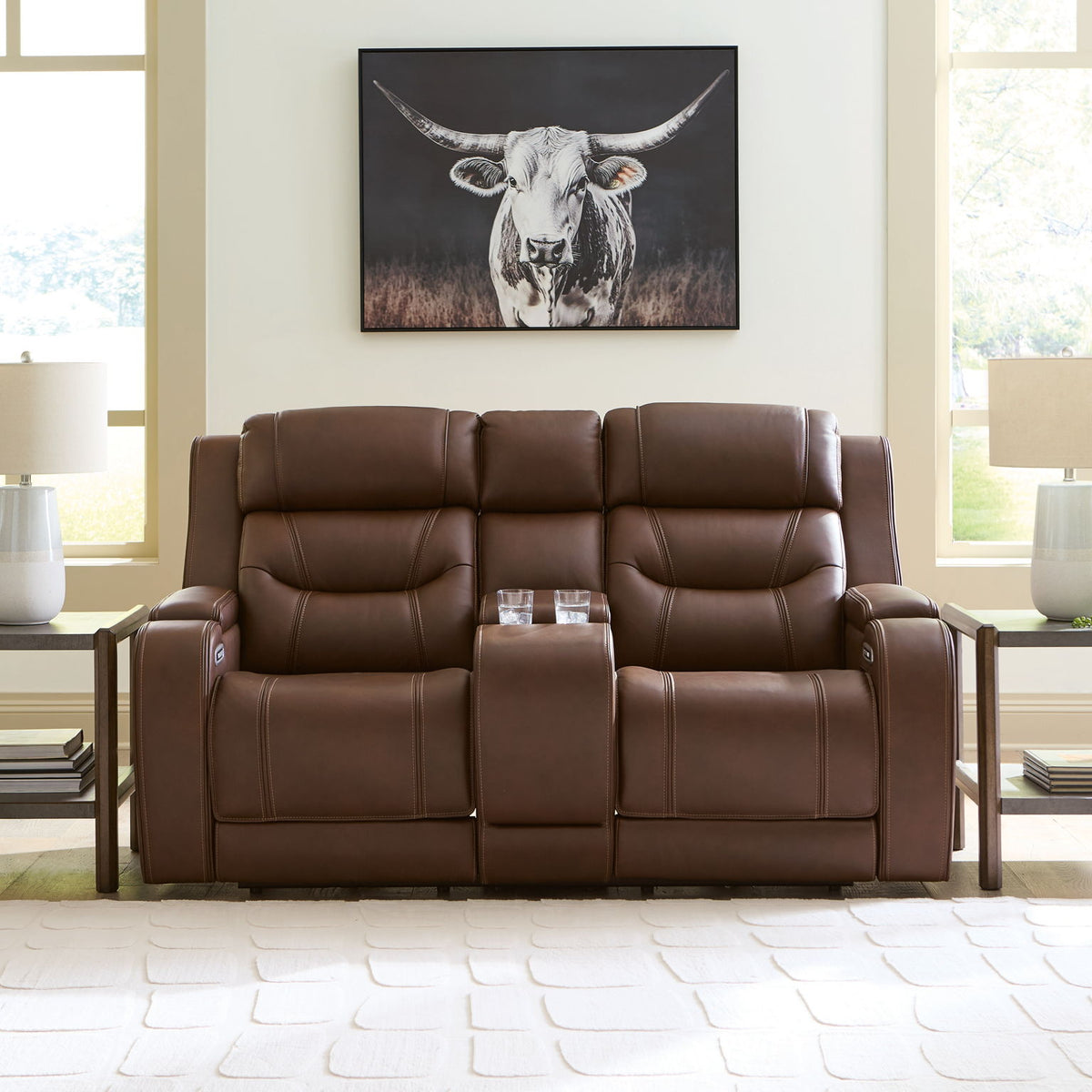 Knightington - Power Reclining Loveseat With Audio Seating