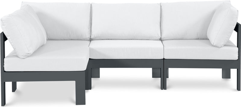Nizuc - Outdoor Patio 4 Piece Modular Sectional With Gray Frame
