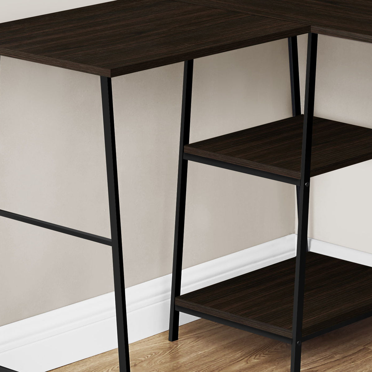 Computer Desk, Home Office, Corner, Storage Shelves, L Shape, Work, Laptop, Contemporary, Modern