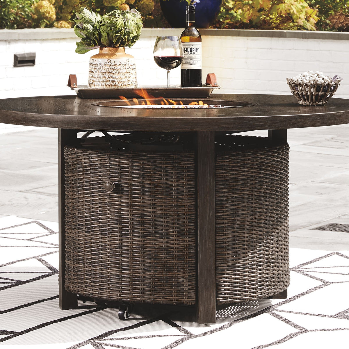 Paradise Trail - Medium Brown - 5 Pc. - Conversation Set with 4 Swivel Lounge Chairs