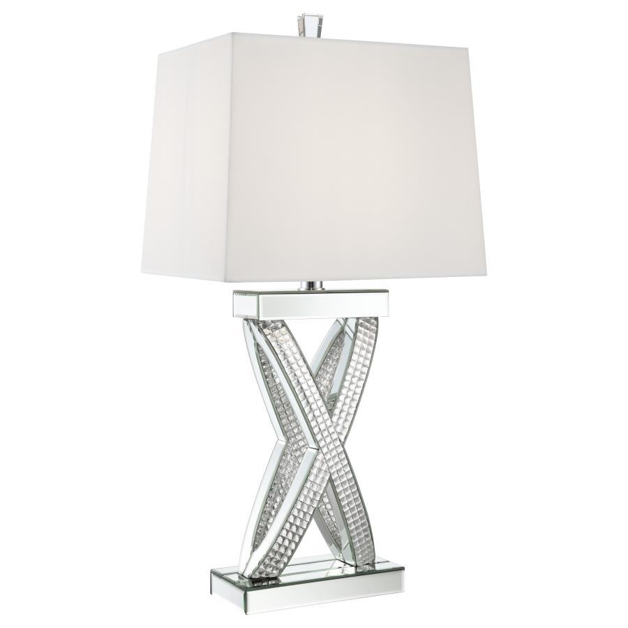 Dominick - Tapered Mirrored Acrylic Table Lamp - Silver