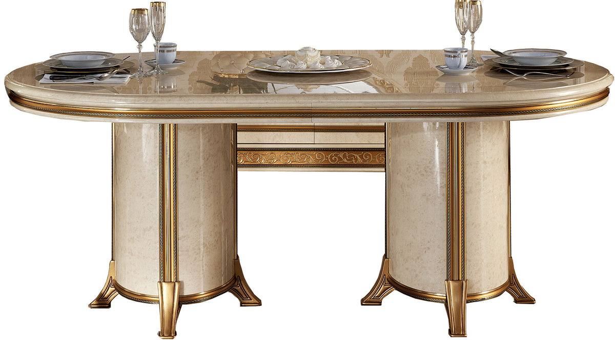 Melodia - Dining Table - Beige / Gold