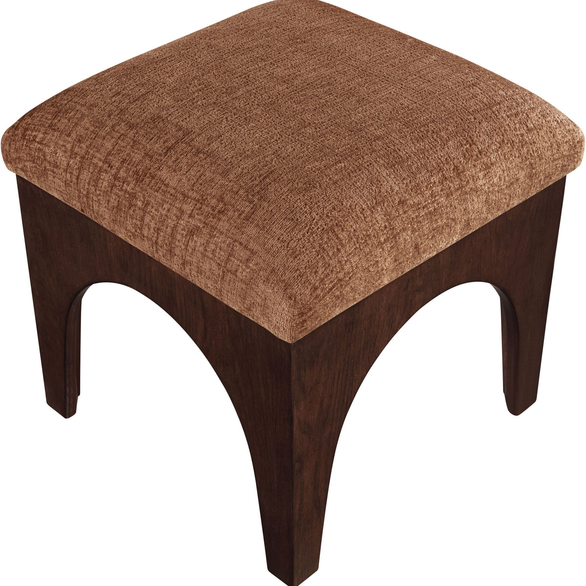 Lawson - Chenille Fabric Upholstered Ottoman - Walnut Base