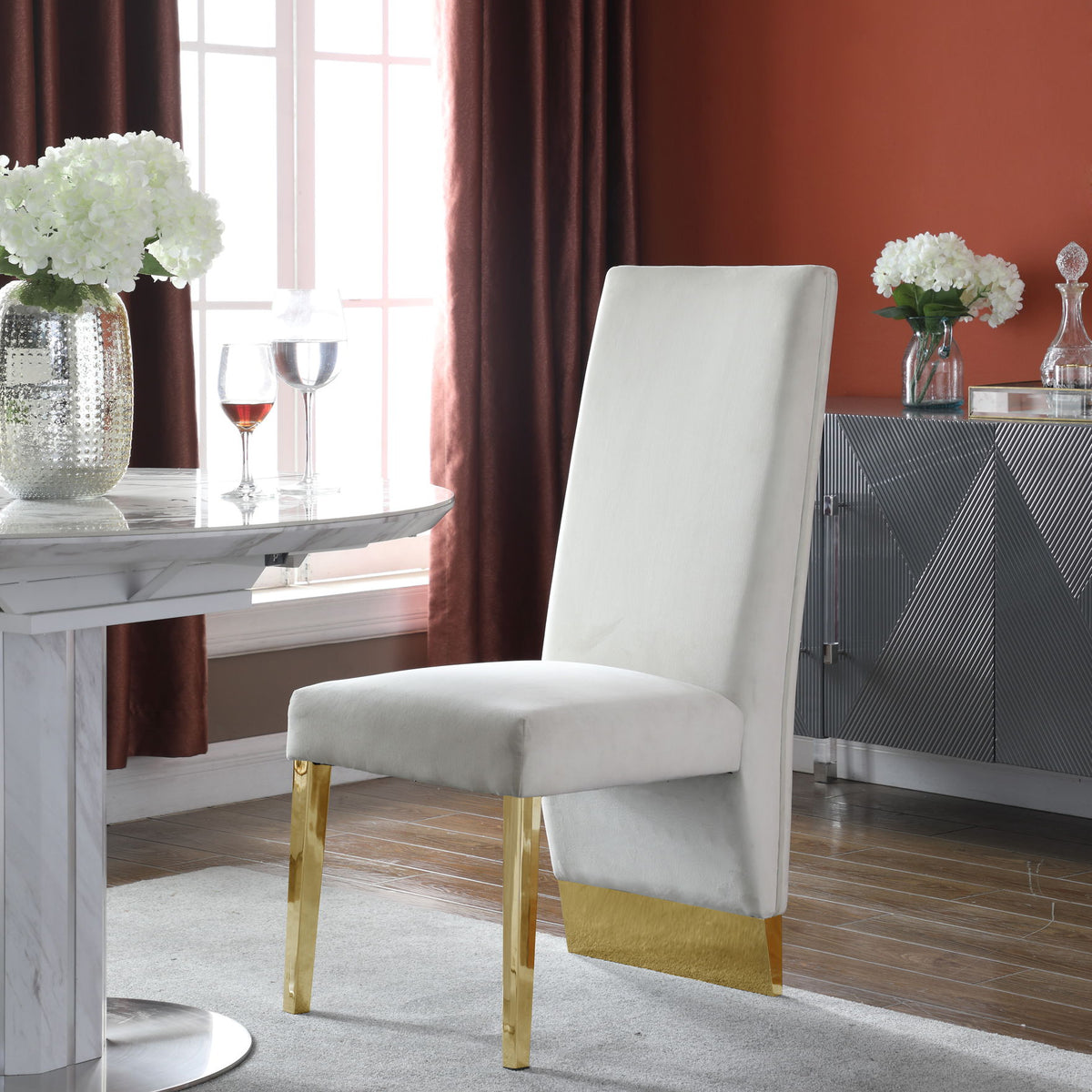 Porsha - Dining Chair with Gold Legs (Set of 2)