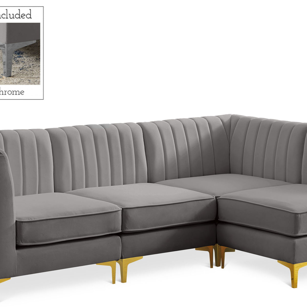 Alina - 4 Piece Modular L-Shaped Sectional