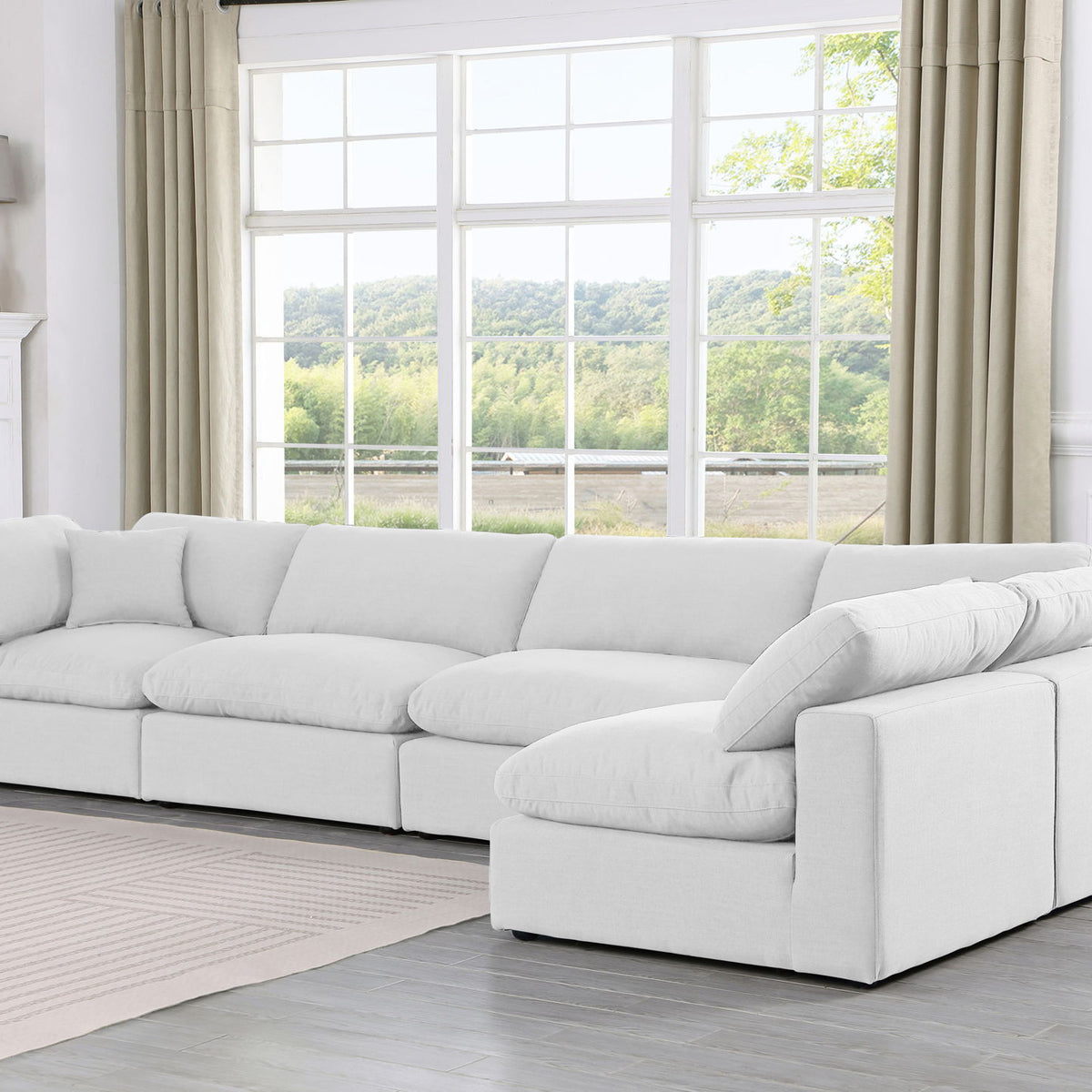 Comfy - 5 Piece Linen Modular Sectional