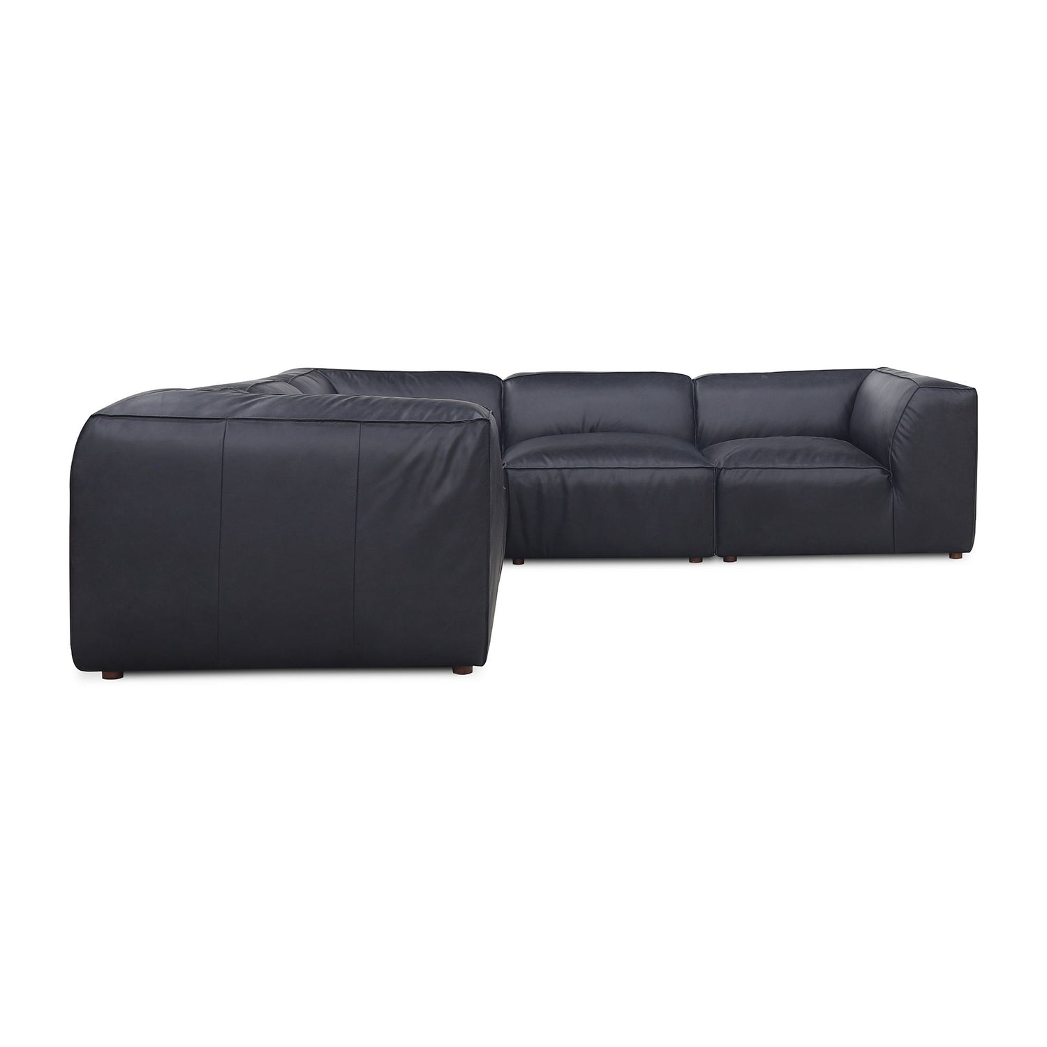 Form - Classic L Modular Leather Sectional - Vantage Black