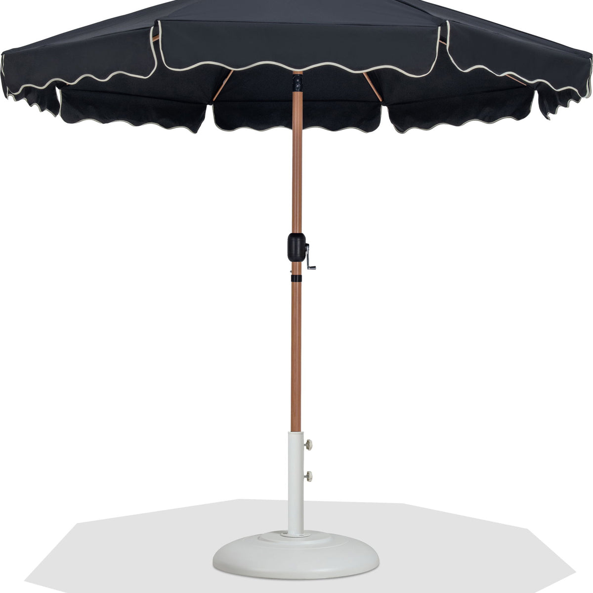 Amalfi - Patio Umbrella - White Base / Light Brown Pole