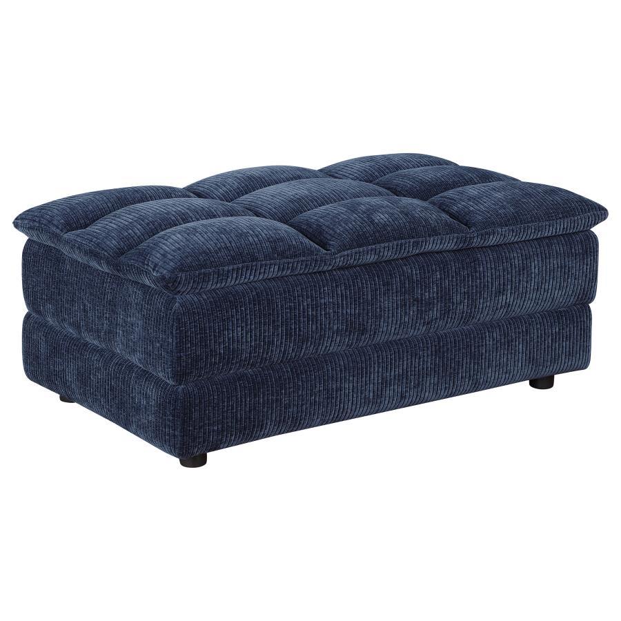 Atlantic - Corduroy Upholstered Rectangular Ottoman - Blue