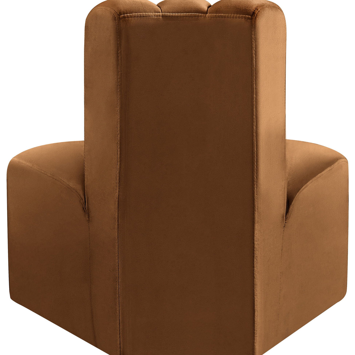 Arc - Velvet Reverse Corner Chair - Saddle