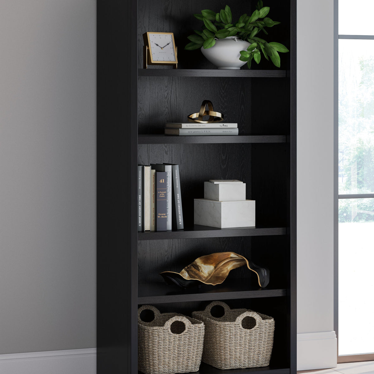 Rowanbeck - Large Bookcase - Black