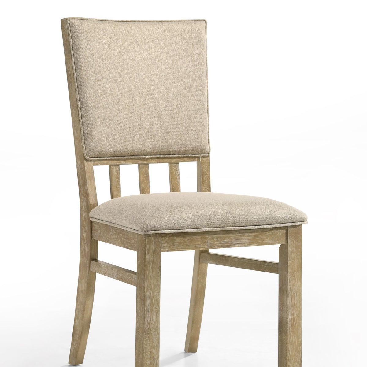 Brutus - Wide Contemporary Fabric Dining Chair (Set of 2) - Reclaimed Wheat