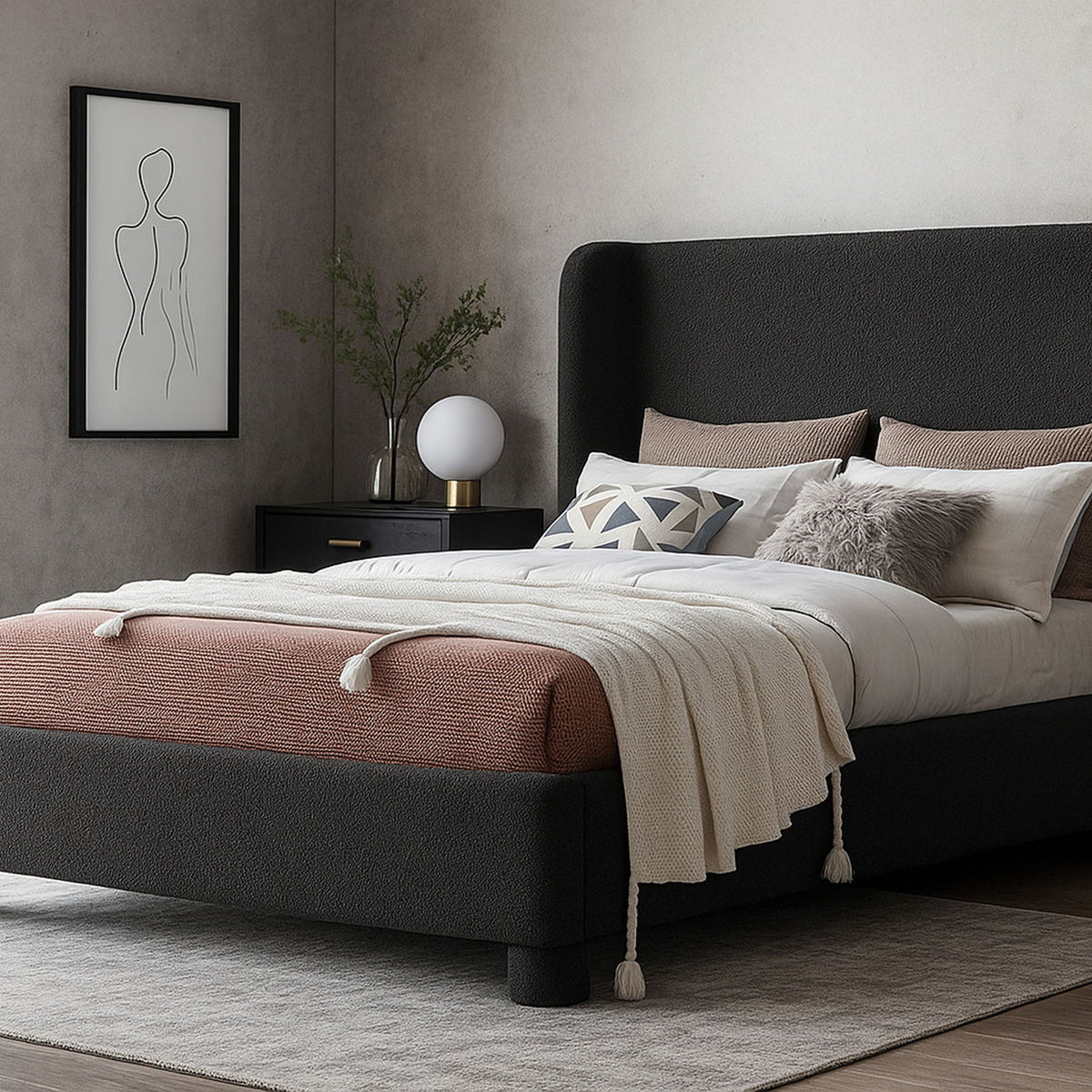 Penny - Boucle Fabric Bed