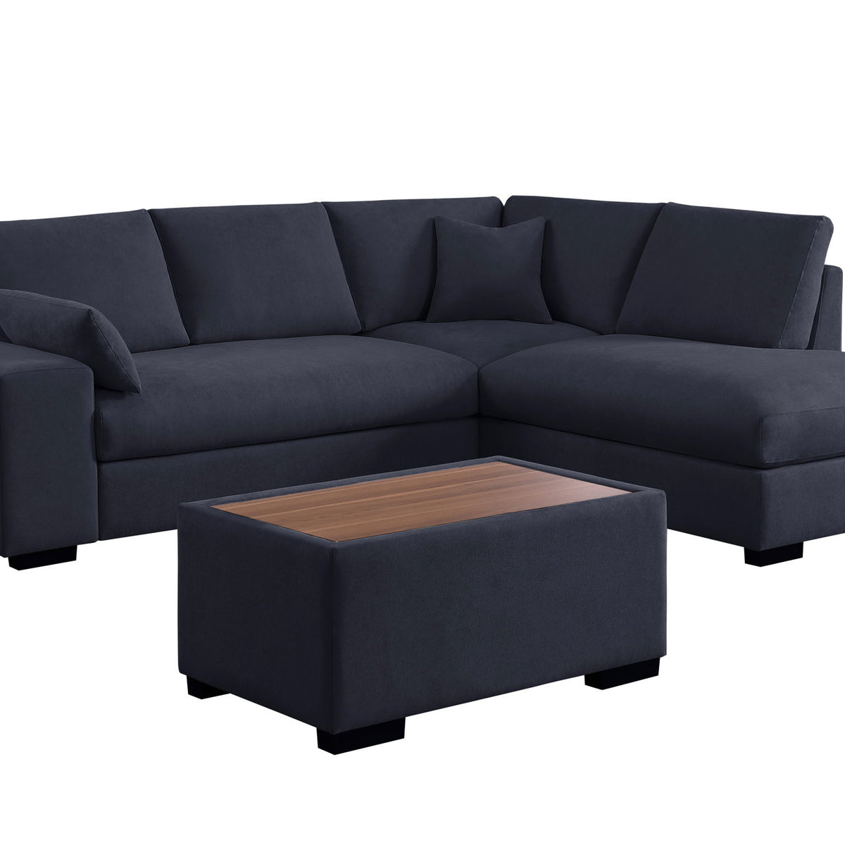 Joshua - 100" Sectional Sofa with Right Facing Chaise and Console Ottoman