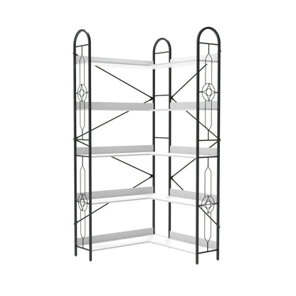 Industrial Style Corner Bookshelf With Thickened Iron Frame