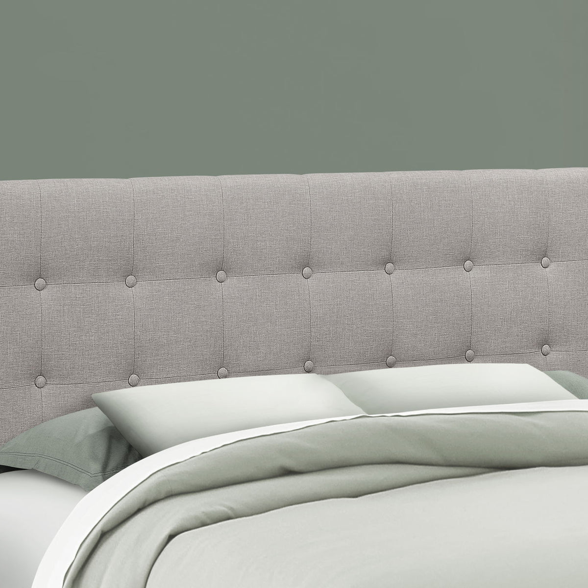 Queen Size, Bed Headboard Only, Upholstered, Durable Construction - Gray