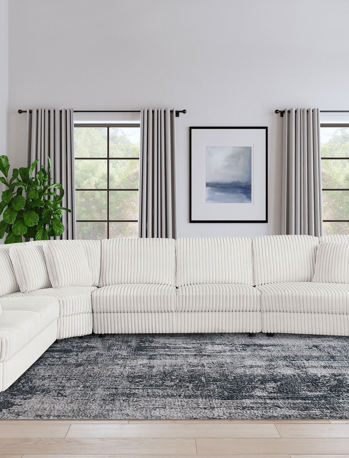 Emberson - Upholstered Armless Loveseat - Ivory