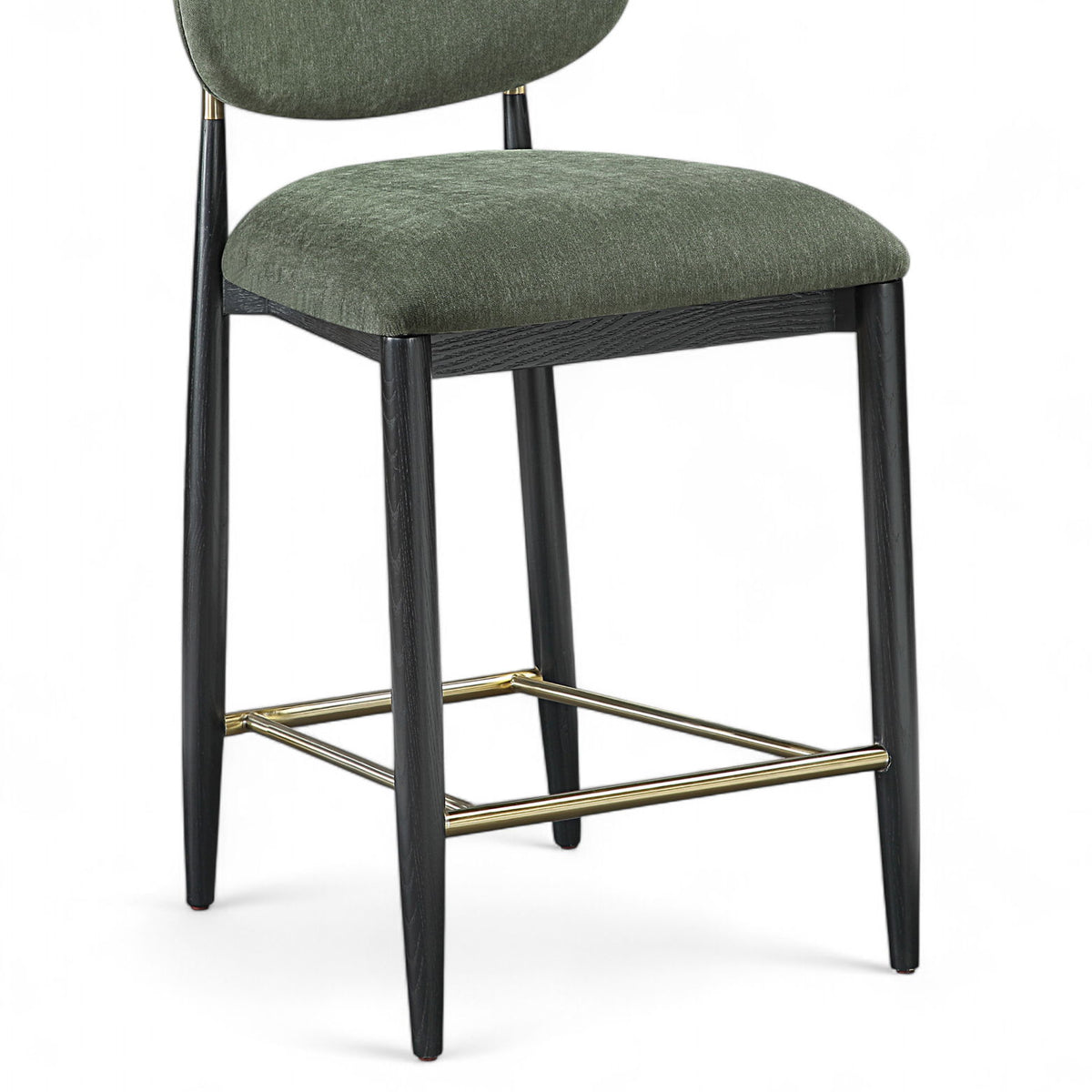 Riccio - Fabric Stool - Black Frame