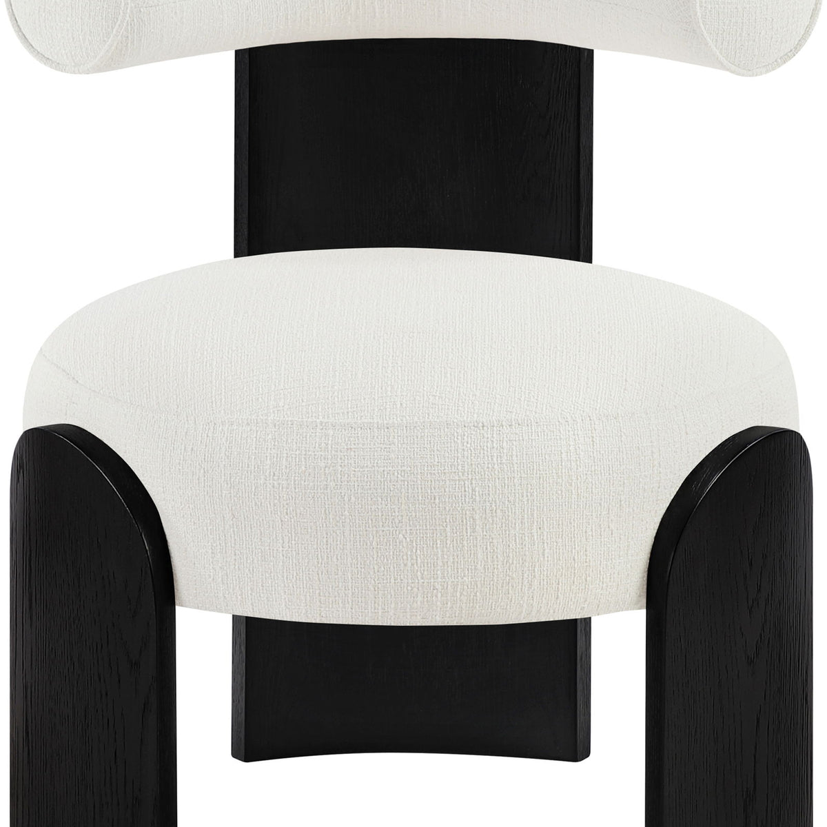 Calder - Linen Textured Fabric Upholstered Accent Chair - Painted Black Base