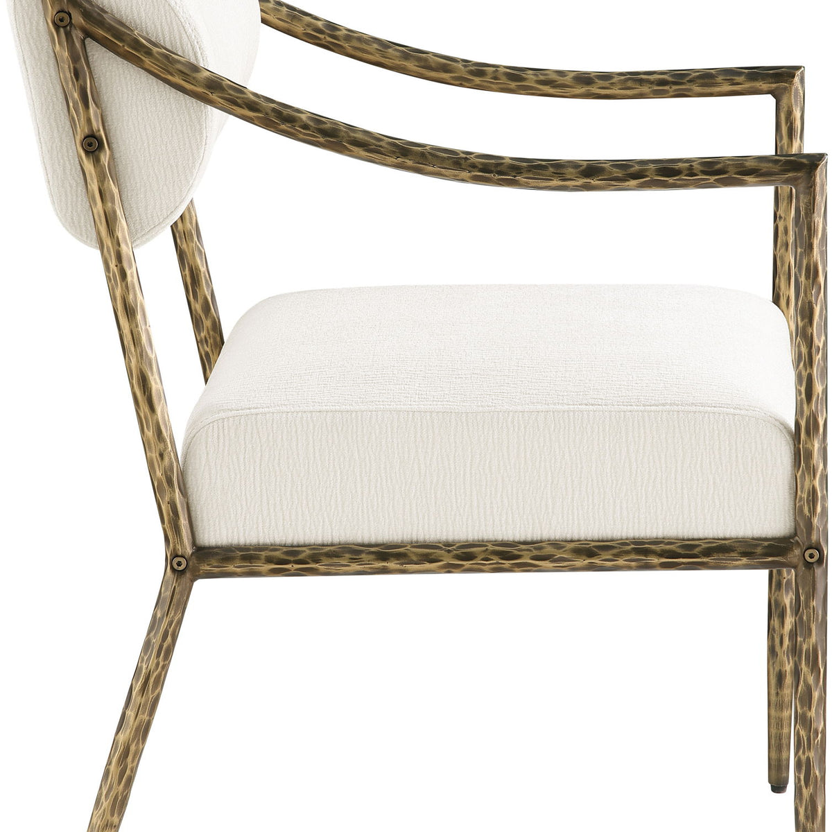 Bastille - Upholstered Dining Arm Chair (Set of 2) - Brass Frame