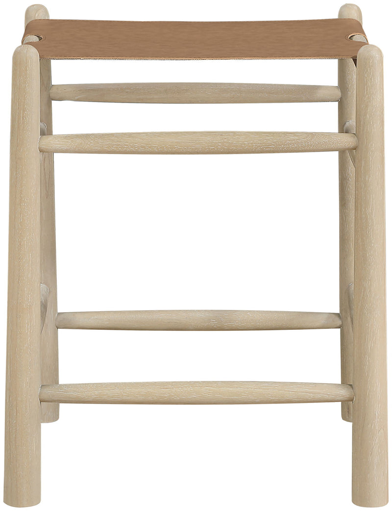 Santos - Backless Counter Stool With Stained Natural Base