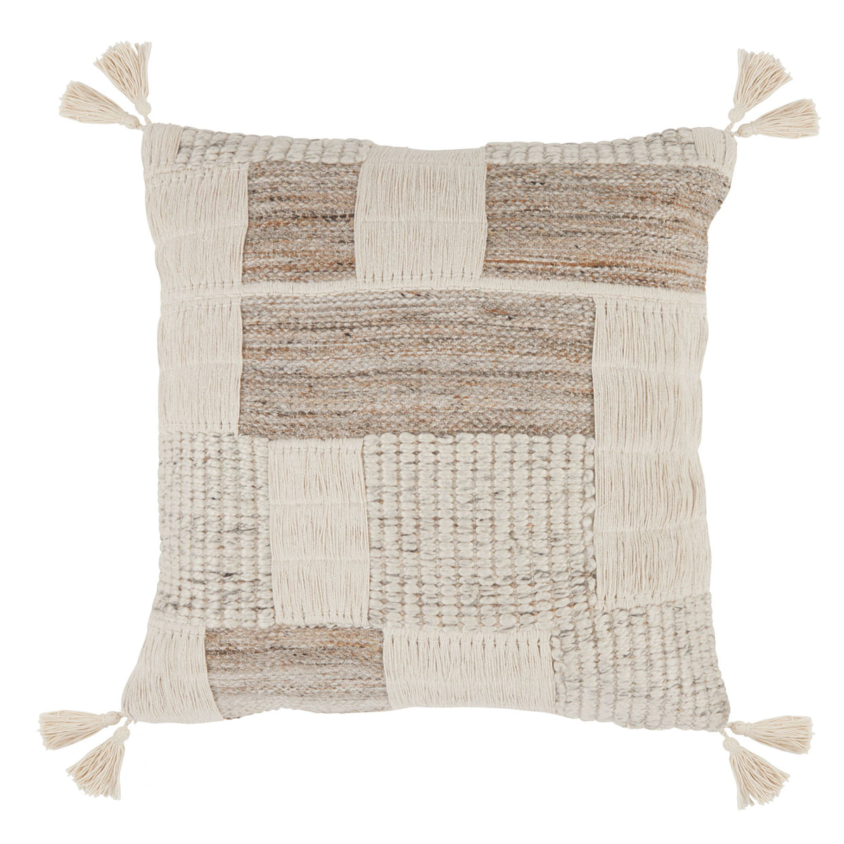 Melange - ML Lamar Pillow - Gray/Ivory