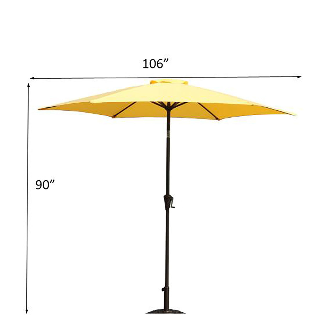 8.8' Outdoor Aluminum Patio Umbrella, Market Umbrella With 33 Pounds Round Resin Umbrella Base Lift