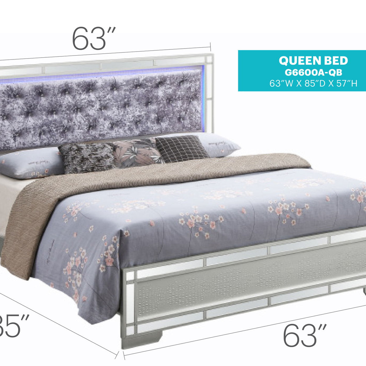 Madison - Upholstered Bed With LED