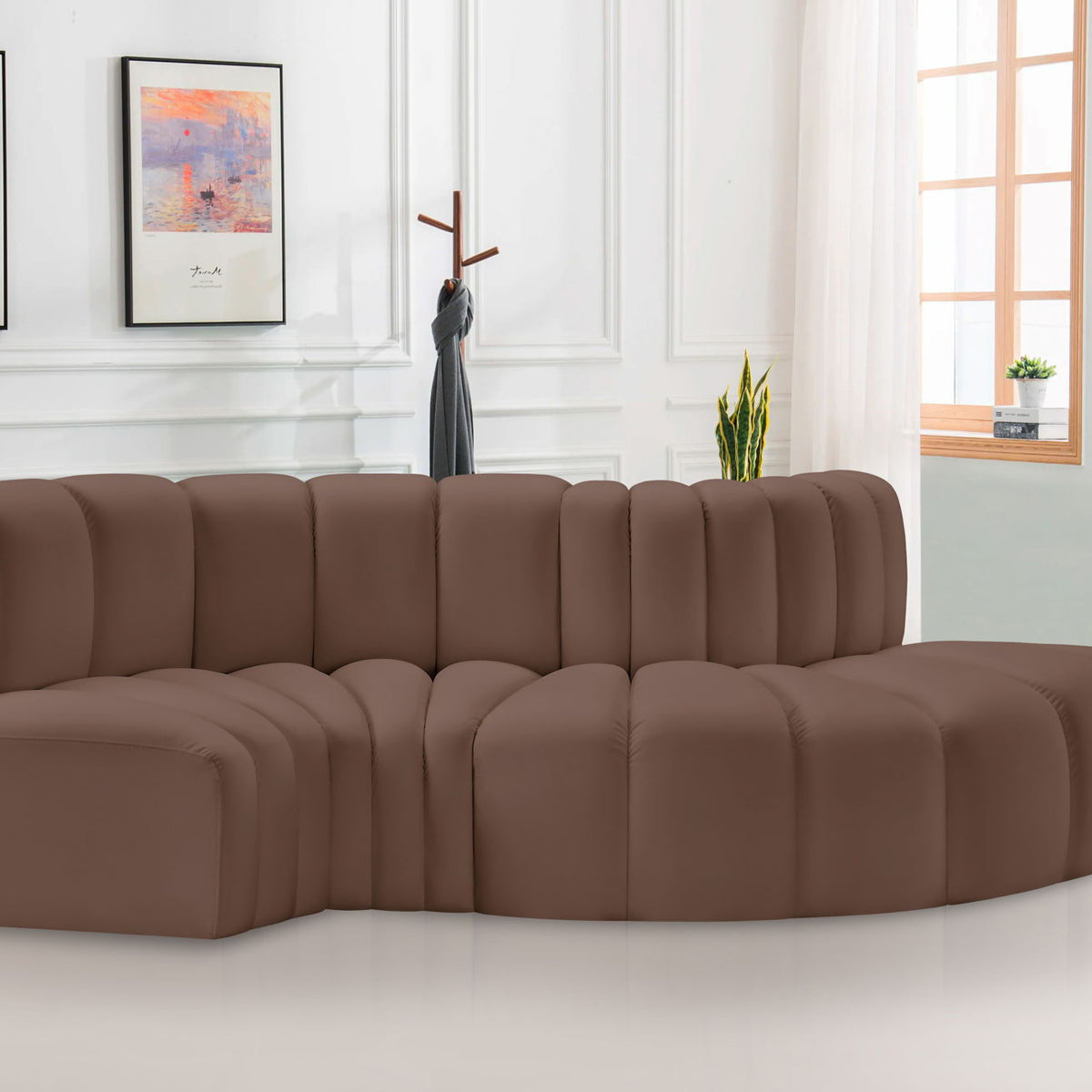 Arc - Faux Leather 4 Piece L-Shaped Modular Sofa