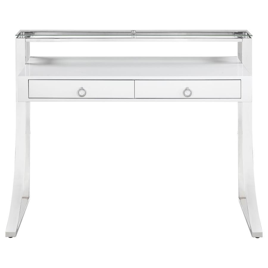 Gemma - Writing Desk, Box 1 of 2 - White High Gloss