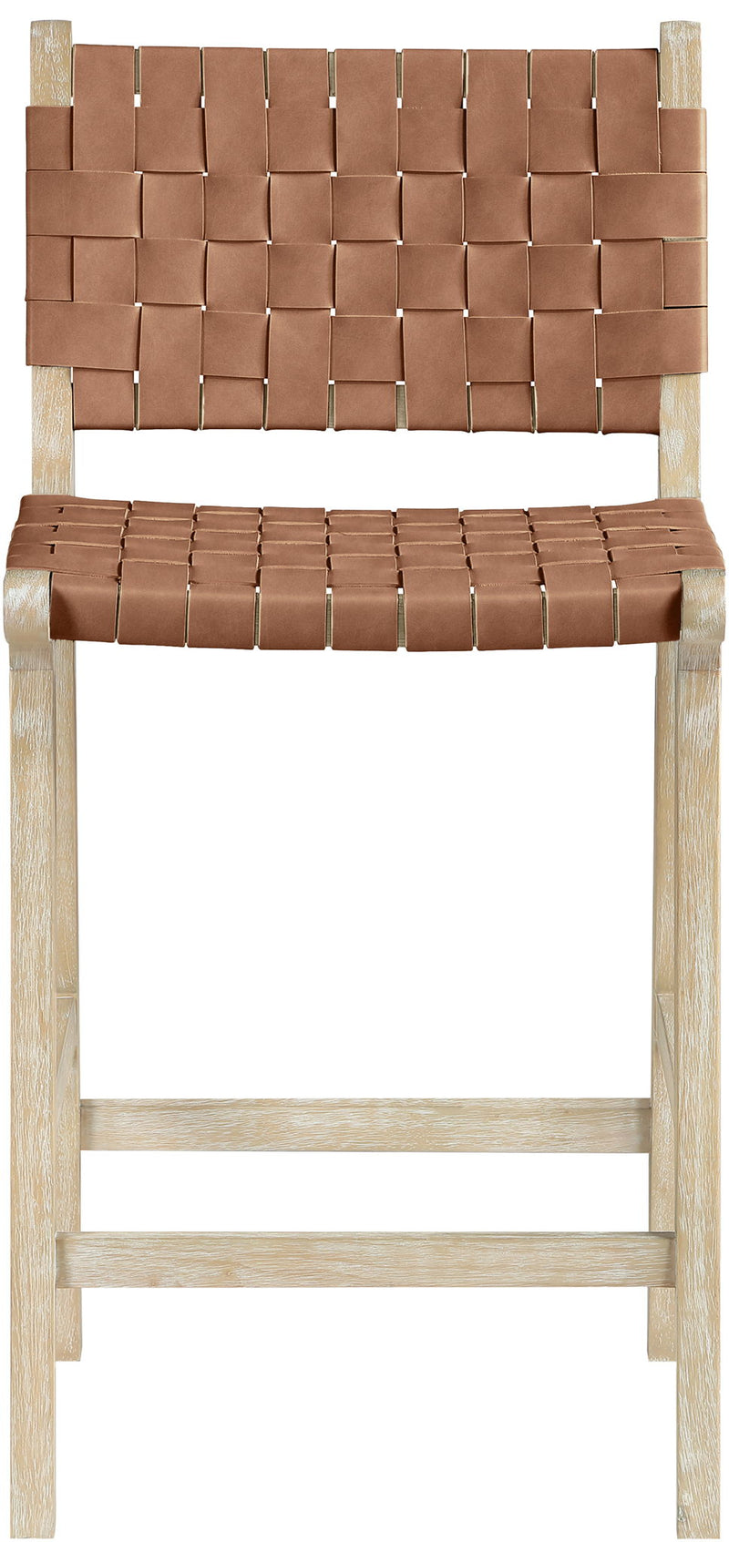 Entwine - Vegan Leather Upholstered Counter Stool - Painted Natural