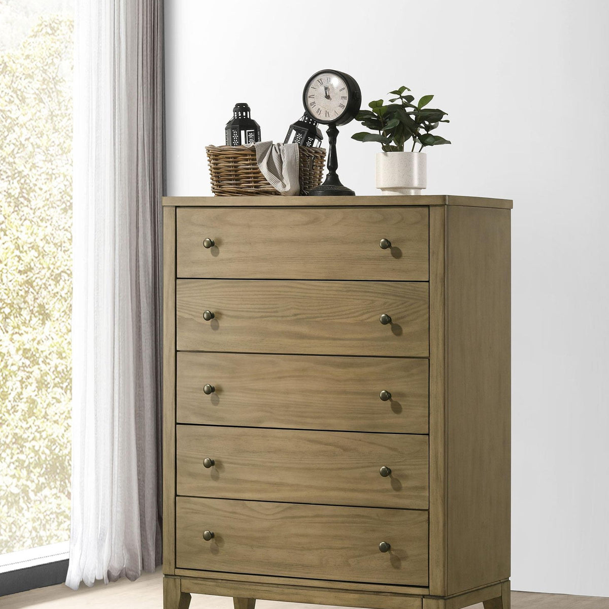 Granada 5-drawer Bedroom Chest of Drawers Natural Pine