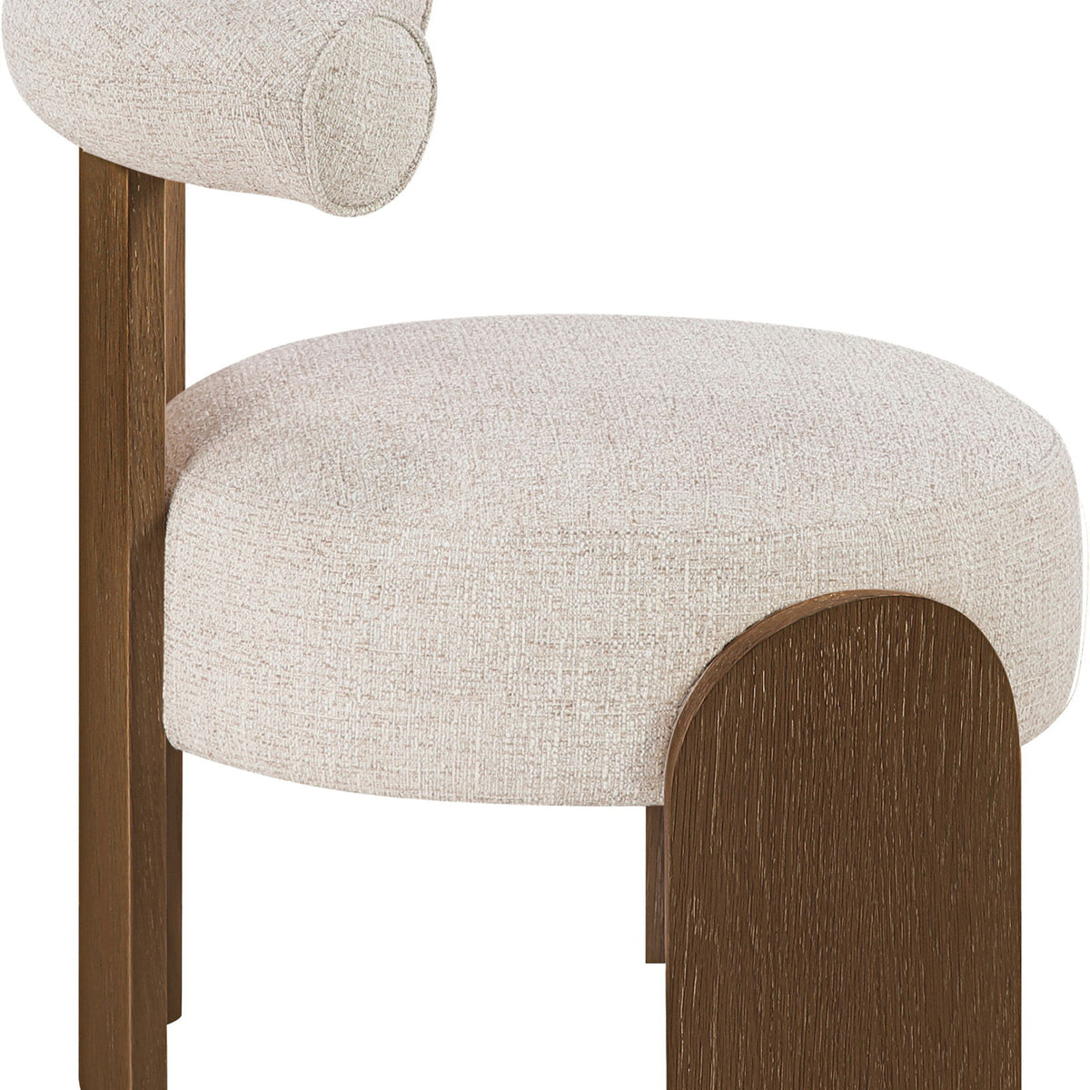 Calder - Linen Textured Fabric Upholstered Accent Chair - Painted Brown Base