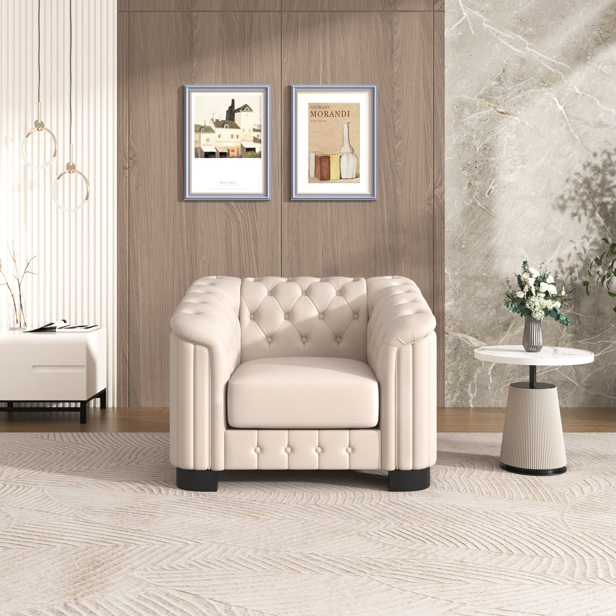 Upholstered Accent Sofa Chair With Removable Cushion