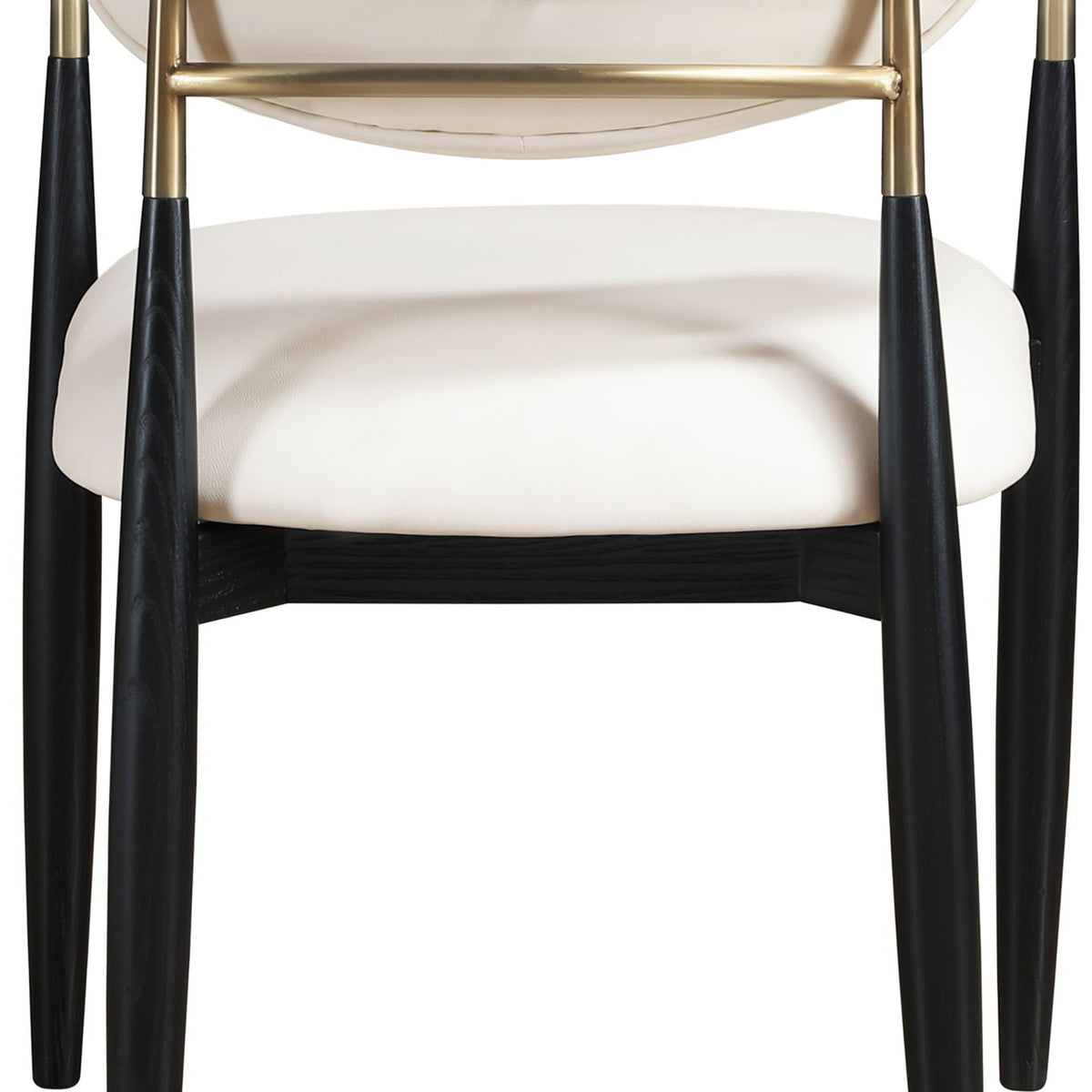 Riccio - Faux Leather Dining Arm Chair (Set of 2) - Black And Gold Frame