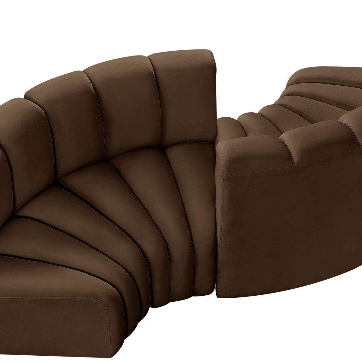 Arc - Velvet 4 Piece Curved Modular Sofa