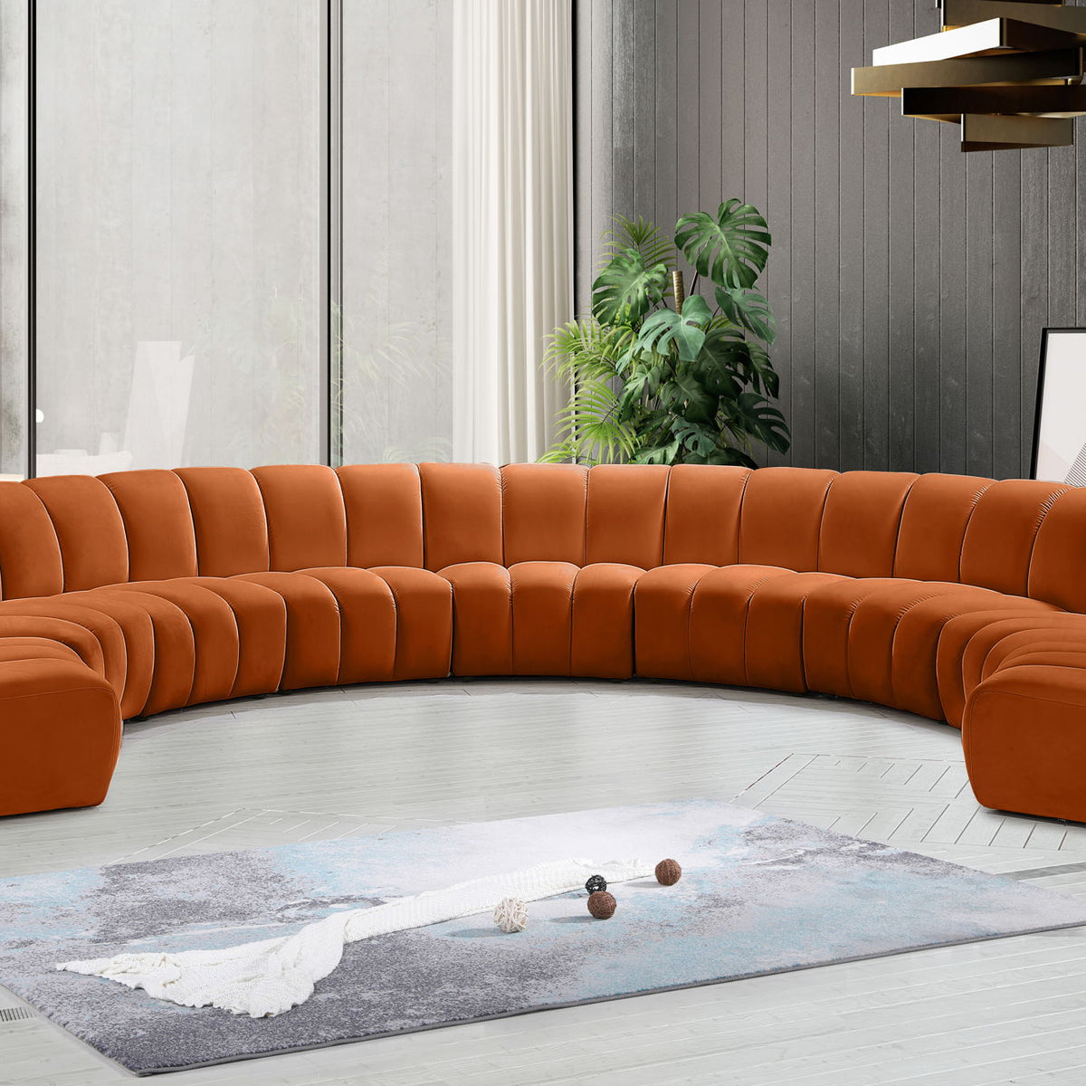 Infinity - 9 Piece Velvet Modular Sectional