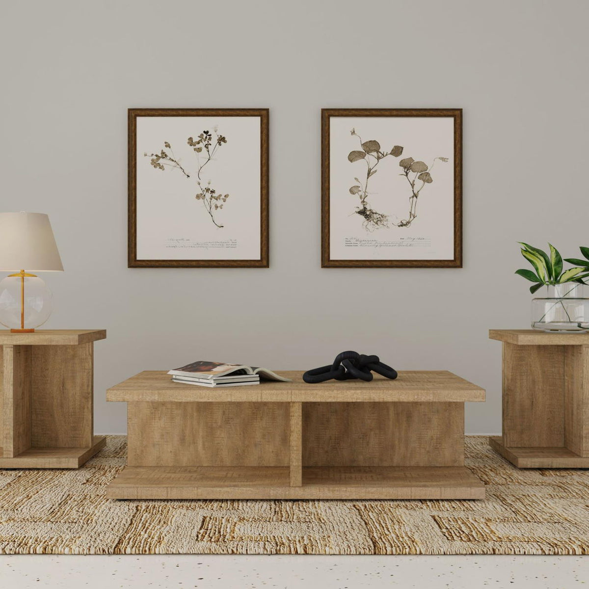 Cortona 3-piece Coffee and End Table Set Mango