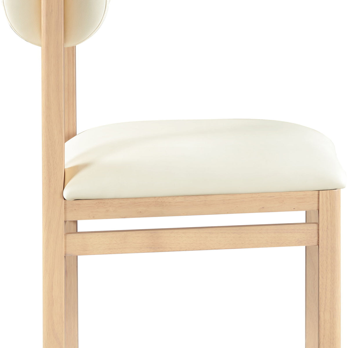 Roundhill - Faux Leather Dining Chair (Set of 2) - Natural Frame