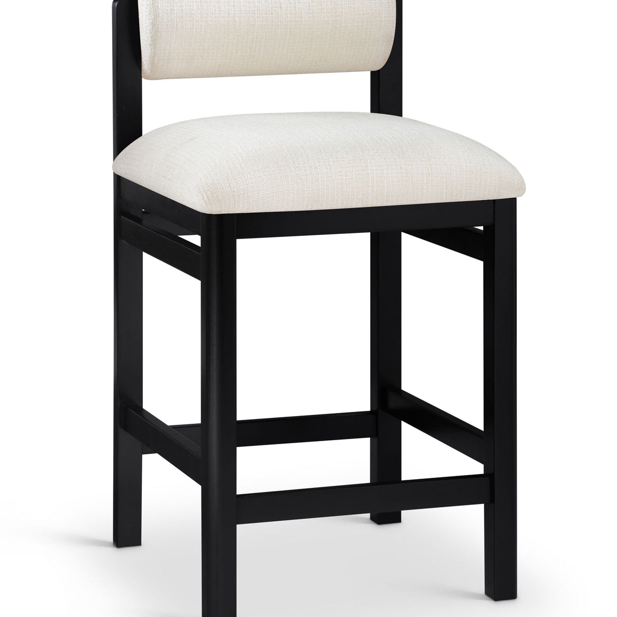 Roundhill - Fabric Counter Stool - Black Frame