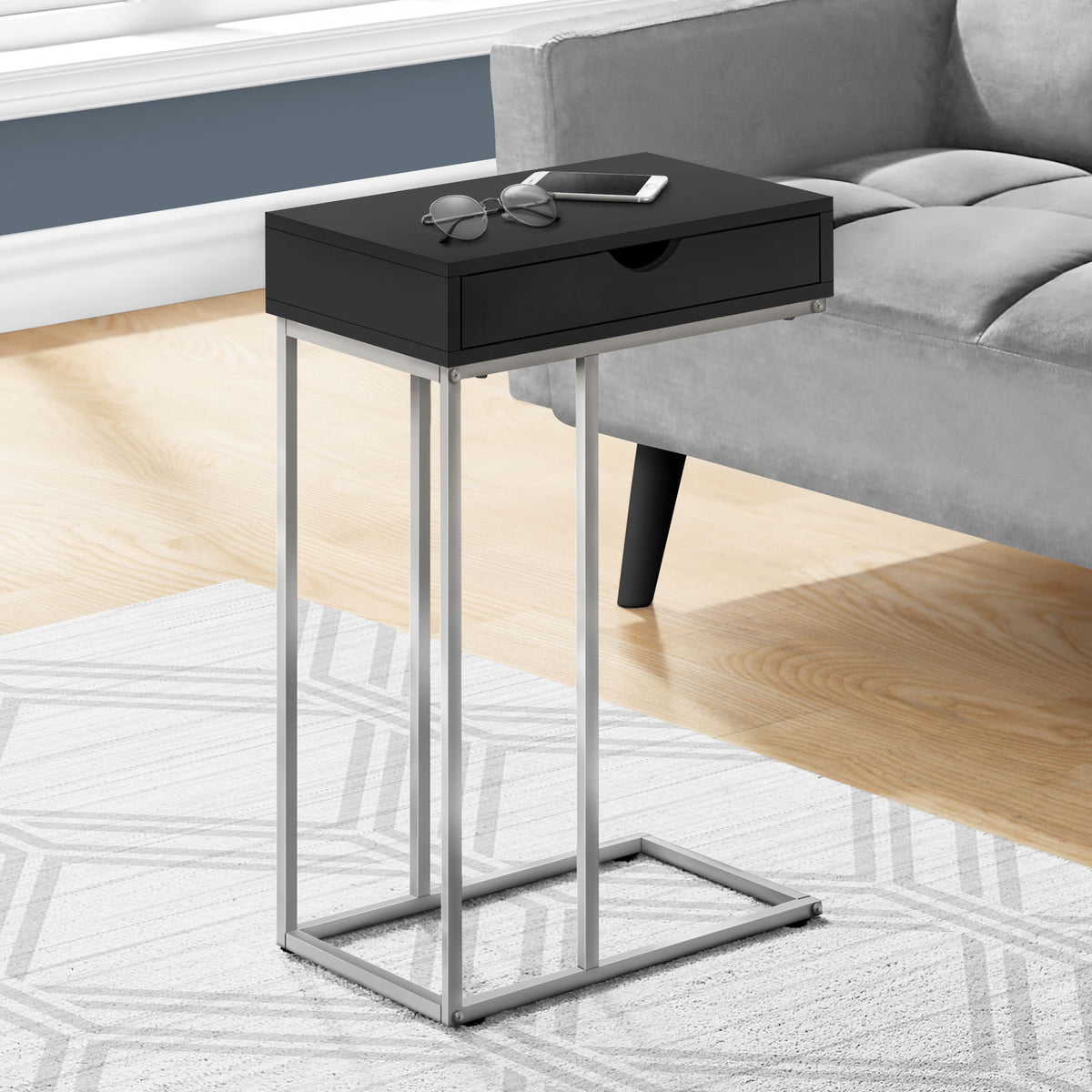 Accent Table, C - Shaped Contemporary & Modern Design