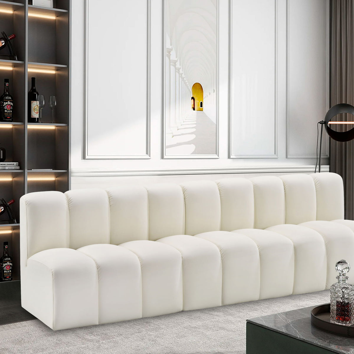 Arc - Faux Leather 3 Seats Modular Sofa
