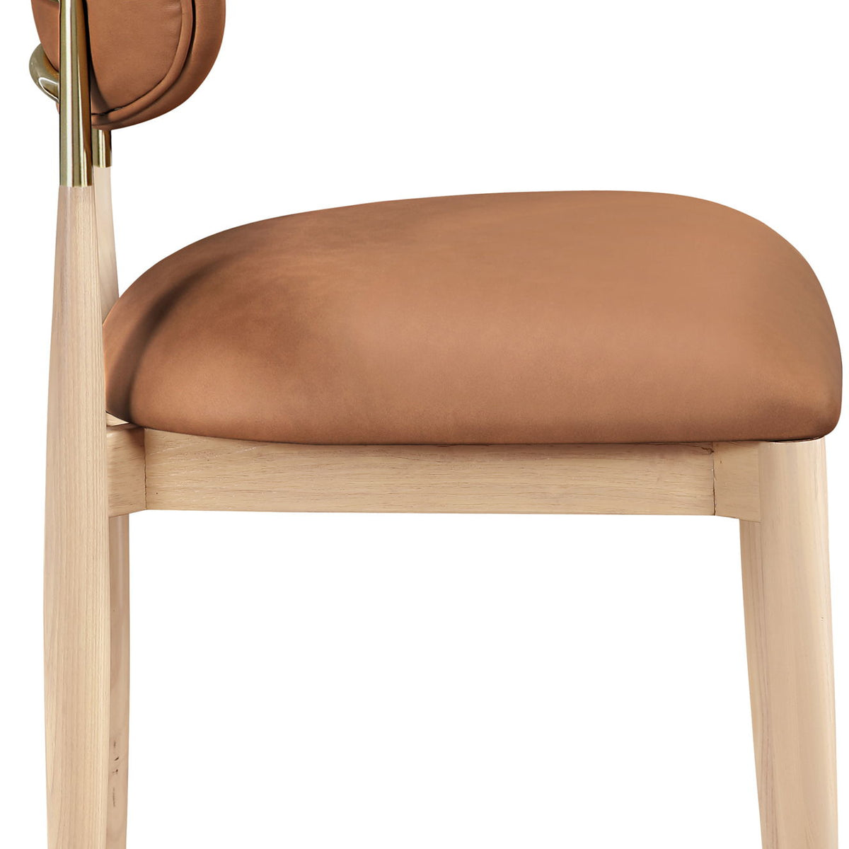 Riccio - Faux Leather Dining Side Chair (Set of 2) - Natural Frame
