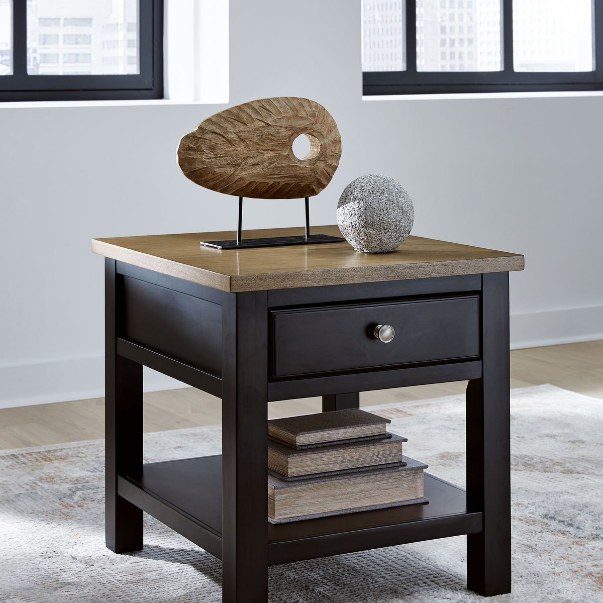 Drazmine - Rectangular End Table - Brown