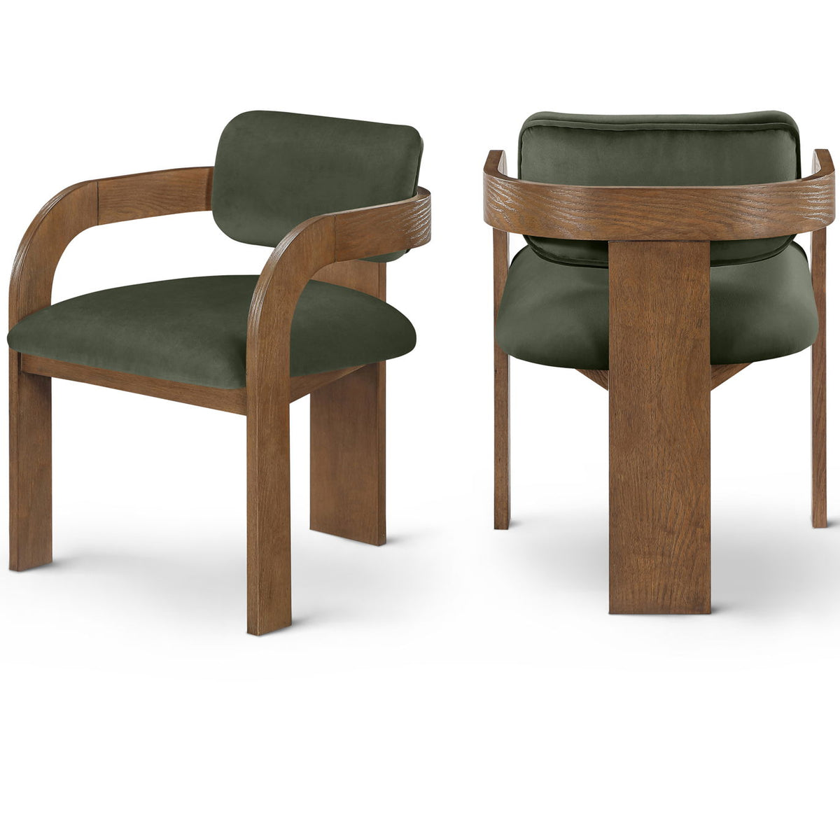 Cedra - Velvet Performance Fabric Upholstered Dining Chair (Set of 2) - Brown Frame