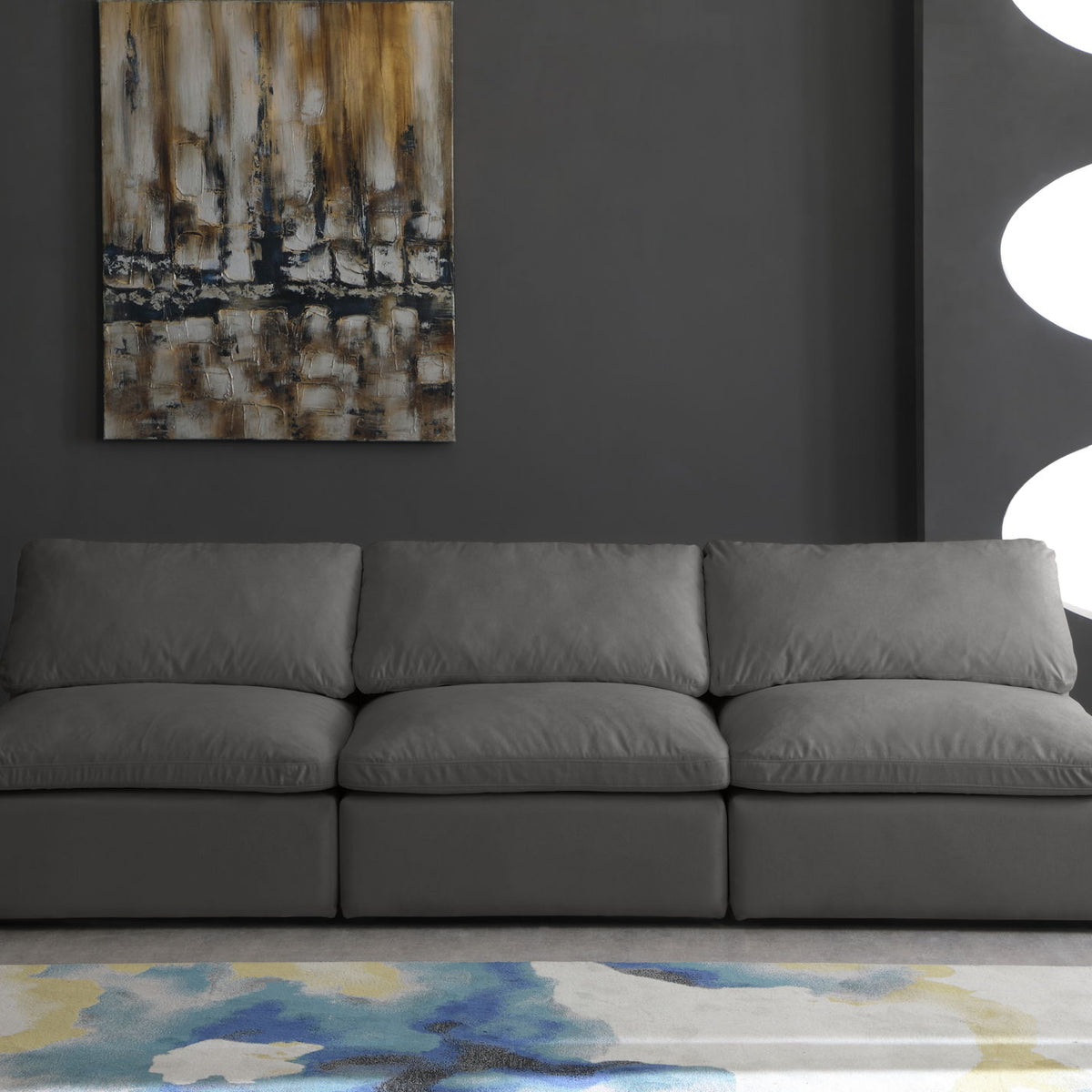 Plush - Modular Armless 3 Seat Sofa