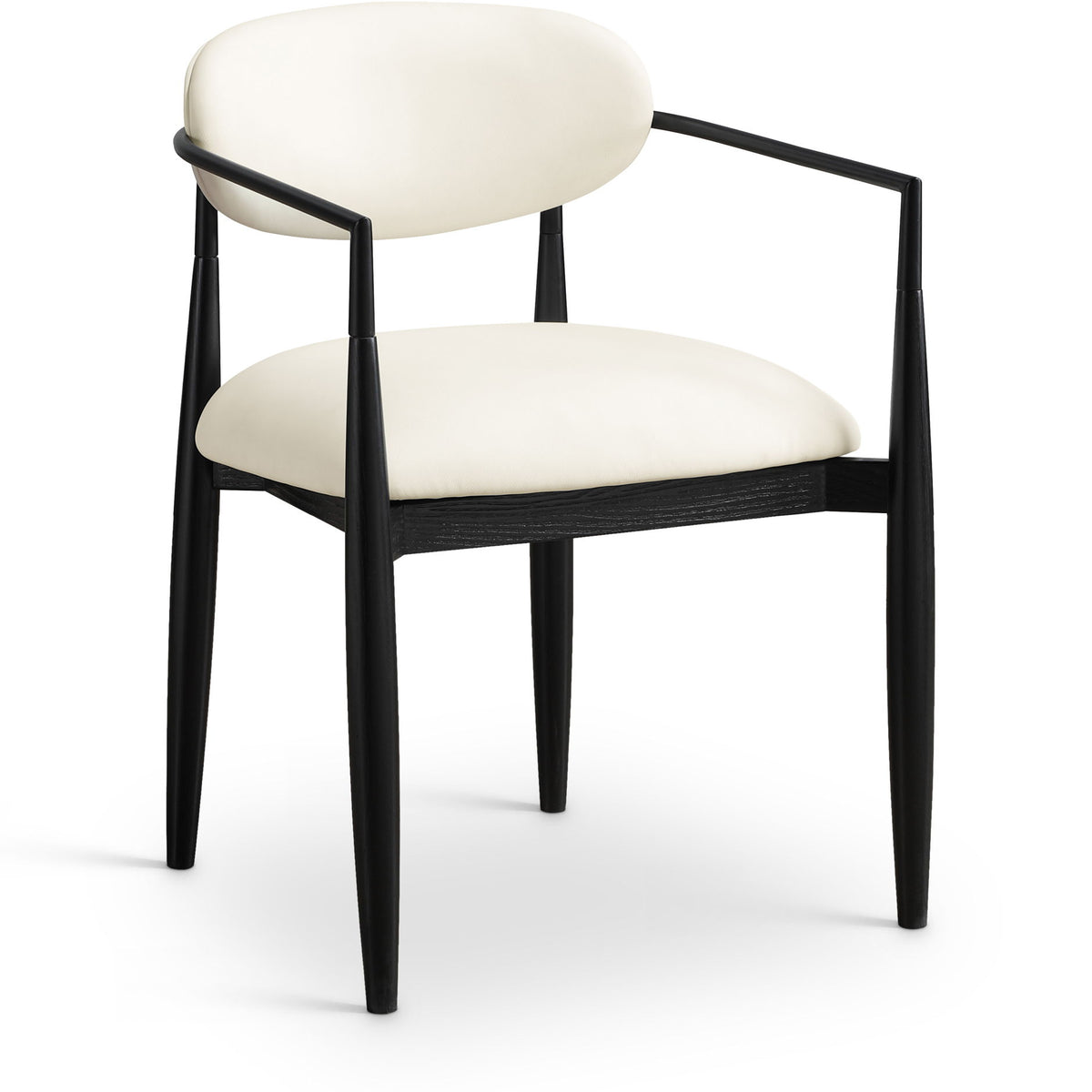 Riccio - Faux Leather Dining Arm Chair (Set of 2) - Black Frame